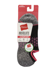 Hanes Absolute Comfort Women's Super No Show Socks Pack, 4-Pairs