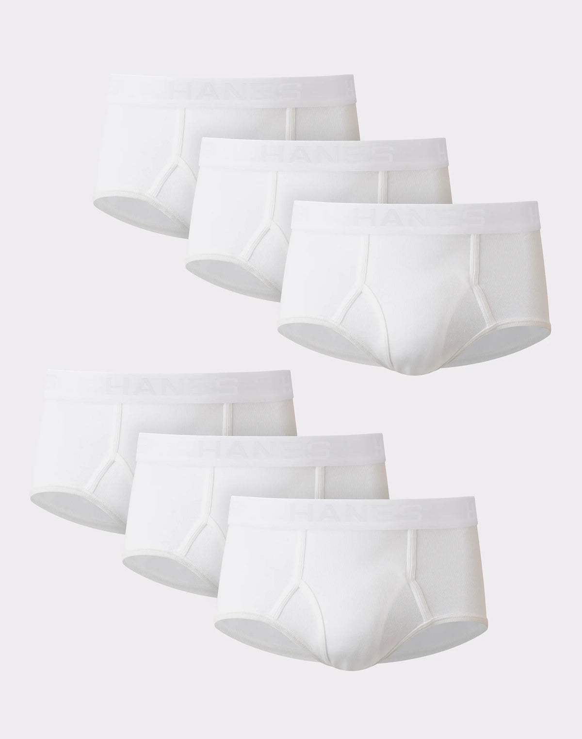 Hanes Ultimate Big Men&rsquo;s White Cotton Brief Underwear, 6-Pack, (Big &amp; Tall Sizes)
